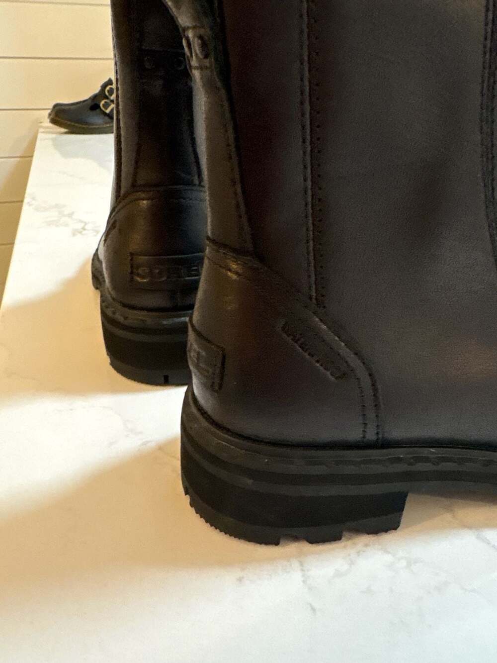 Sorel Lennox Waterproof Black Leather Lace-Up Combat Boots Women's Size 5.5 NWOT - Picture 3 of 6